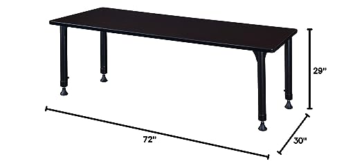 Regency Kitt Height Adjustable Classroom Table 72" x 30" Darkest Brown