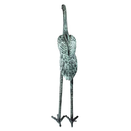 Design Toscano Head High Crane Bird Fountain Statue, 38 Inch, Green Verdigris