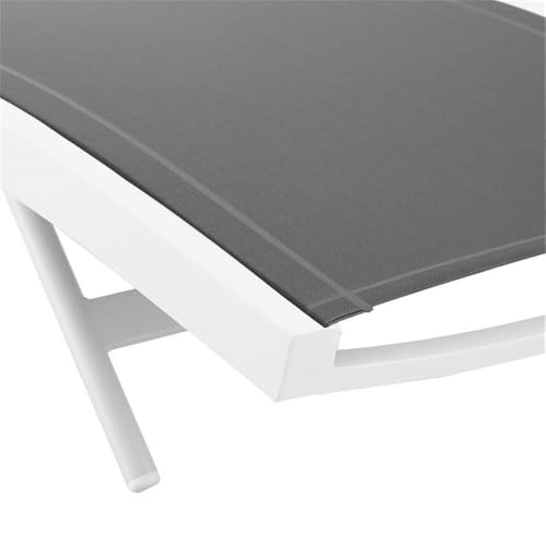 Pemberly Row Mesh Aluminum Patio Chaise Lounge Set of 4 Grey