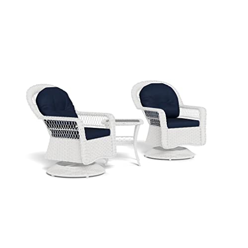 Tortuga Outdoor Biloxi 3 Piece Resin Wicker Bistro Set Coastal White