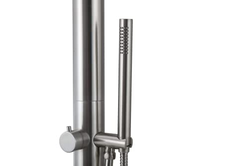 Wayime Free-Standing Brushed Stainless Steel 304 Outdoor Shower Silver