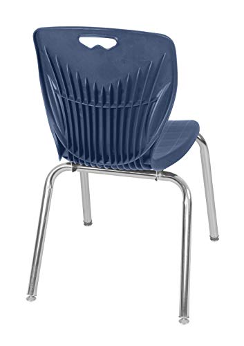 Regency Kee Height Adjustable Classroom Table Set with Two 18" Andy Chairs, 72" x 24", Maple/Navy