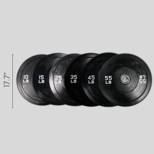 Ader Solid Black Rubber Bumper Olympic Plates Set 370LB Set