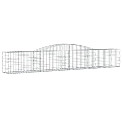 Arched Gabion Baskets 2 pcs Galvanized Iron for Outdoor Plants White Black