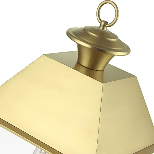 Livex Wentworth 3 Light Large Outdoor Post Top Lantern 22 Inches Tall Natural Brass
