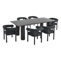 Modway Nautica 7-Piece Outdoor Rectangular Dining Set Charcoal Graphite