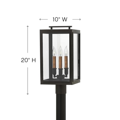 Hinkley Sutcliffe Collection Three Light 4W LED Outdoor Post Top/Pier Mount Oil Rubbed Bronze