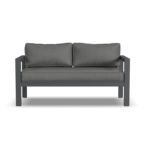 Homestyles Grayton Outdoor Aluminum Loveseat Grey