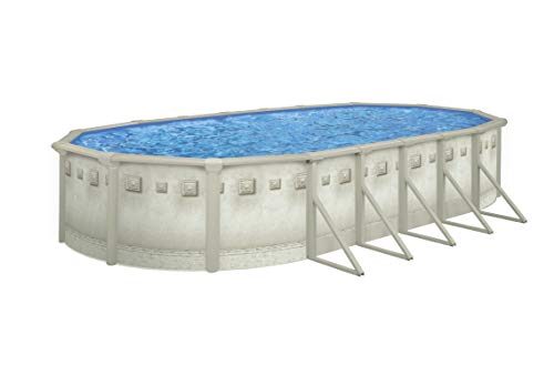 Brazil Oval Above Ground Swimming Pool Premium Package 18' x 33' x 52" White