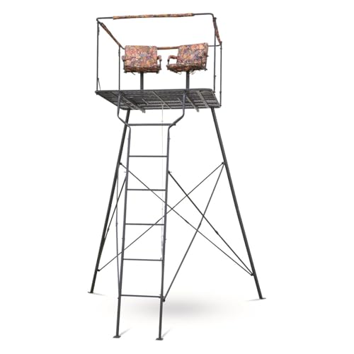 Guide Gear 12' Hunting Climbing Tree Stand Tower with Ladder for 2 Persons