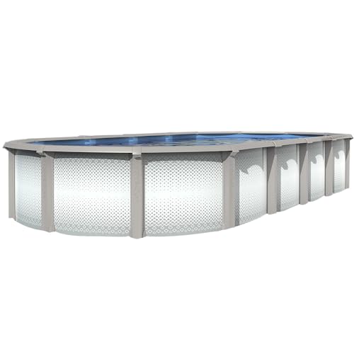 Lake Effect Pools Grand Cayman Oval Above Ground Swimming Pool Kit | 52" Wall Height | Resin Coated Steel Siding | Grand Cayman