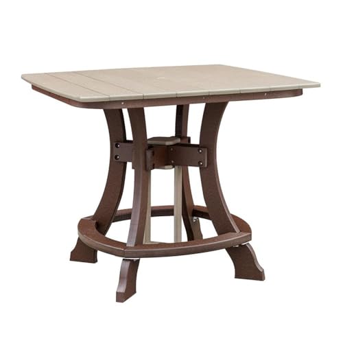 American Furniture Classics Five Piece Square Counter Height Dining Set Weatherwood/Tudor Brown