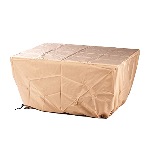 Oakland Living Aluminum 48 in. Rectangular Fire Table Set with Four Deep Swivel Rockers Antique Copper
