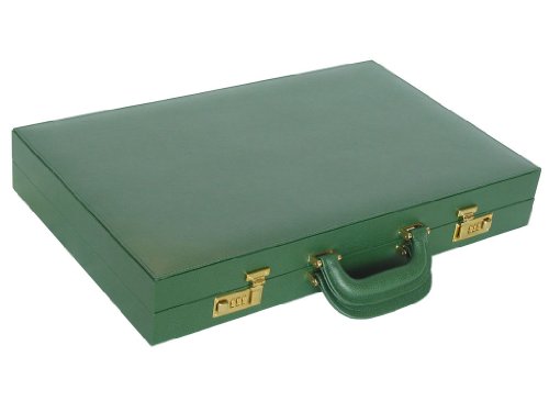 Zaza & Sacci Leather Backgammon Set Microfiber Surface 23" Green