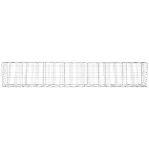 Festnight Gabion Wall Basket with Cover Outdoor Decoration 19.7" x 1.6" x 3.3" 11