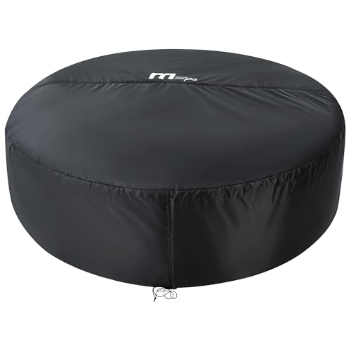 M Spa Premium 6-Person Round Hot Tub with 138 Bubble Jets and Thermal Cover, Black