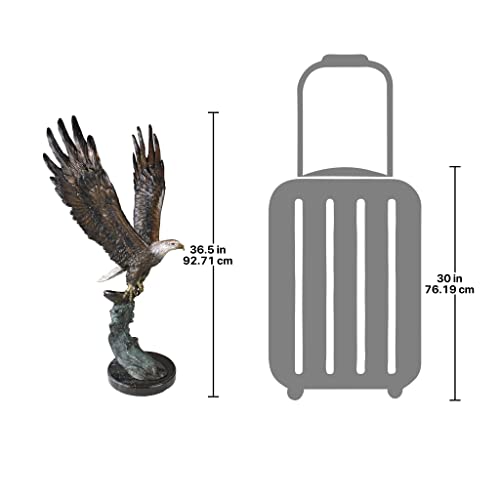 Design Toscano KW56604 Majestic Eagle Statue 3 Foot Brown Sepia and Green Verdigris