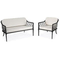 Home Square 2-Piece Outdoor Loveseat and Lounge Chair Set Black