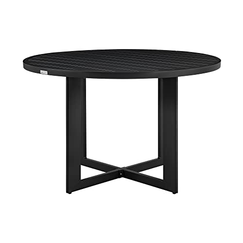 Armen Living Grand Modern 5-Piece Outdoor Patio Dining Set Black