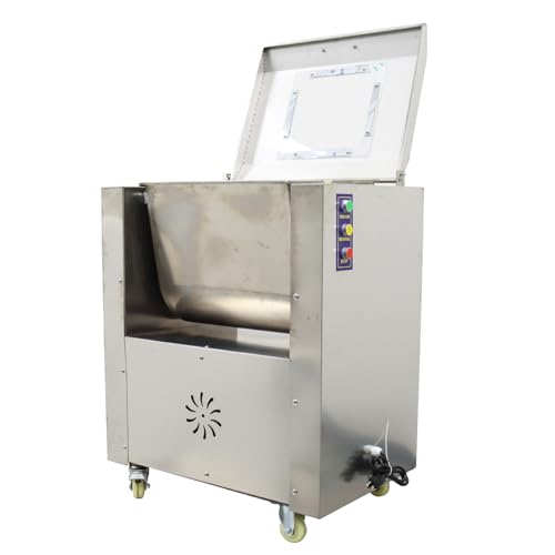 HayWHNKN Electric Meat Mixer 50L Stainless Steel Commercial Stuffing Machine Silver