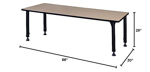 Regency Kitt Height Adjustable Classroom Table 66" x 30" Ivory