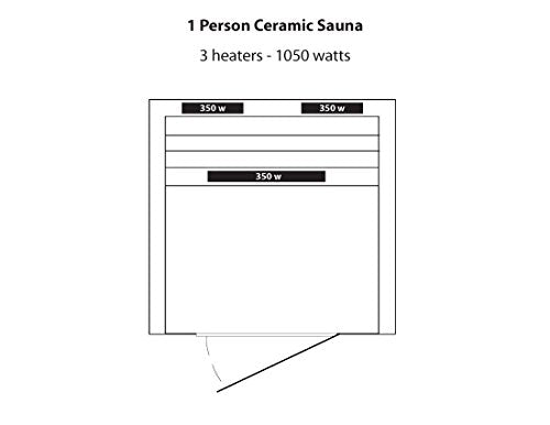 Blue Wave Radiant Saunas BSA2400 1-2 Person Hemlock Ceramic Infrared Sauna Brown
