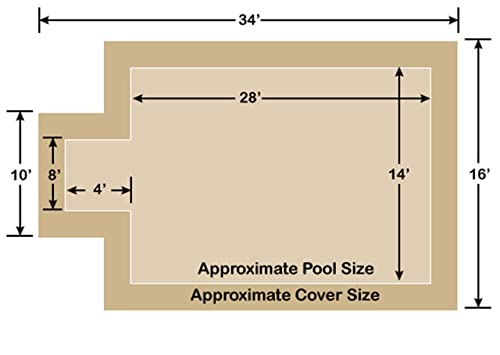 Loop-Loc 14' x 28' Rectangle In-Ground Pool Safety Cover Tan