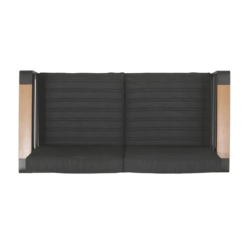 Roomfitters Modern 2-Seater Outdoor Loveseat with Aluminum Frame and Cushions Black