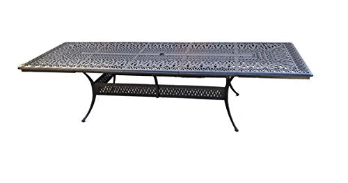 Sunvuepatio 11 Piece Patio Dining Set Cast Aluminum Outdoor Furniture Rectangular Extendable Table Desert Bronze