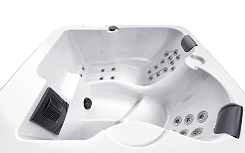 Luxuria Spas Monterey 3-Person 32-Jet Plug and Play Hot Tub with Lounge Homemade White/ Coffee