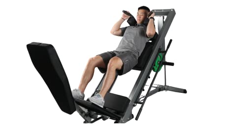 G FASHION STYLE Leg Press and Hack Squat Machine for Lower Body Weight Training, 1,000 lb Weight Capacity, Home and Commercial Gym, Grey - Black