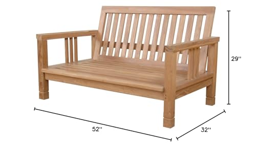 Anderson Teak Southbay Deep Seating Love Seat Teak Natural