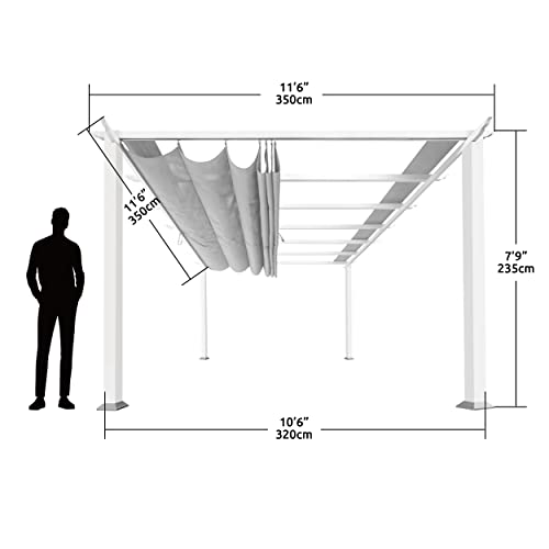 Paragon Outdoor 11' x 11' Florence Soft Top Pergola Gray