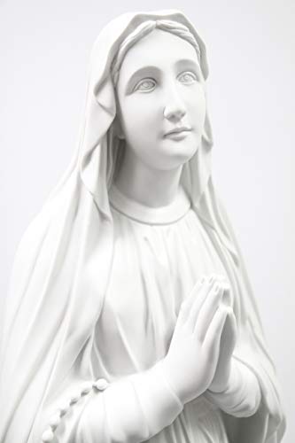 Vittoria Collection 48 Inch Our Lady of Lourdes Virgin Mary Statue Sculpture White