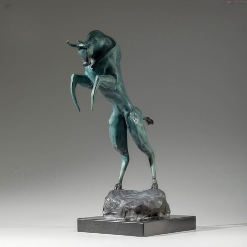 FENGSHUI-CAISHEN Blue Pure Copper Wall Street Bull Statue