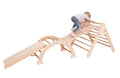 Wood And Hearts Kids Gym Set 4-Piece Climbing Triangle & Arch Natural Wood