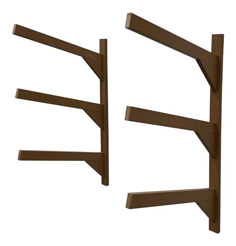 Log Kayak Rack Wall Kayak Holder Recycled Plastic Surfboard Rack Nutmeg Brown