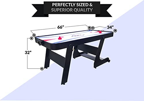 PUCK Eros 5.5-Foot Folding Air Hockey Table Jet Black