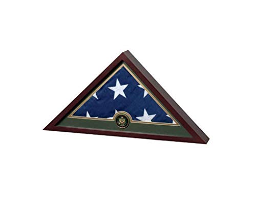 Flag Connections United States Army Flag Display Case with Embroidered US Flag Cherry