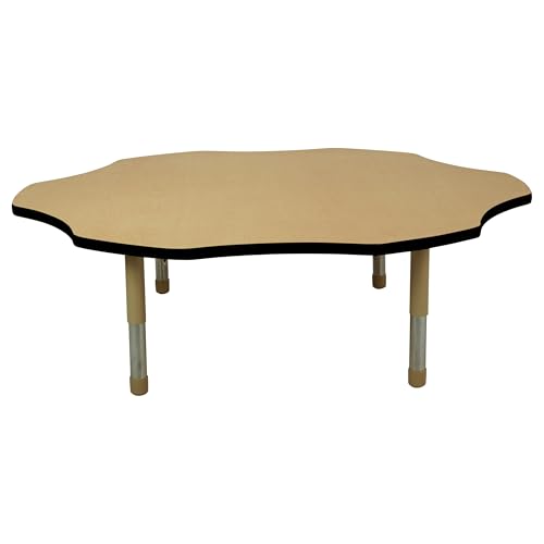 Factory Direct Partners Flower Toddler Activity Table 60" Adjustable Maple/Black/Sand