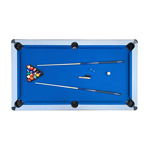 RACK Scorpius 7-Foot Multi Game Billiard/Pool with Table Tennis Blue Felt with Black Body