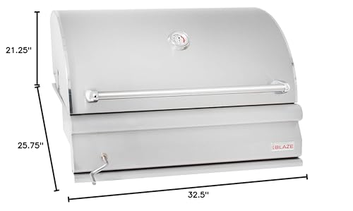 Blaze Grills 33" Built-In Charcoal Grill Silver