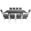 Hanover Cameron 11-Piece Modern Outdoor Dining Set White