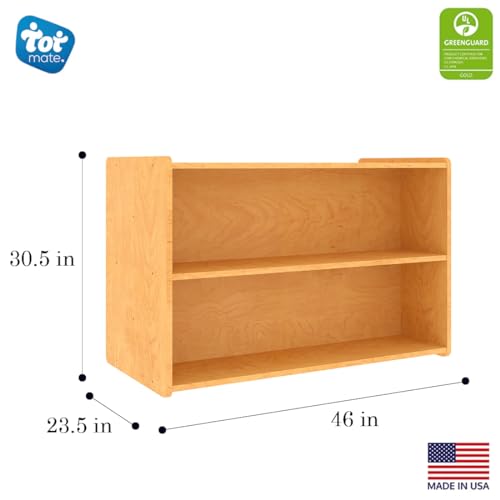 Tot Mate Double-Sided Wooden 2-Shelf Storage Organizer Maple