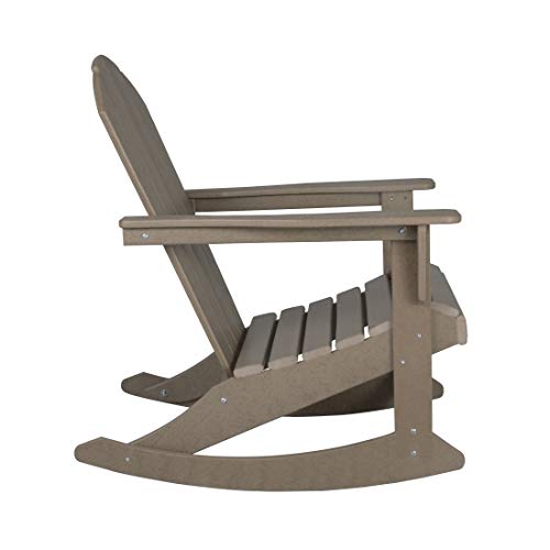 WO WESTIN OUTDOOR Classic Patio Rocking Chair Set of 4 PCS Weathered Wood