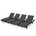 Christopher Knight Home Salem Outdoor Wicker Chaise Lounge Set 4-Pcs Grey