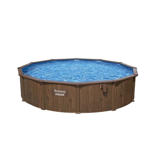 Bestway Hydrium 18' x 52" Steel Wall Above Ground Swimming Pool Set Brown