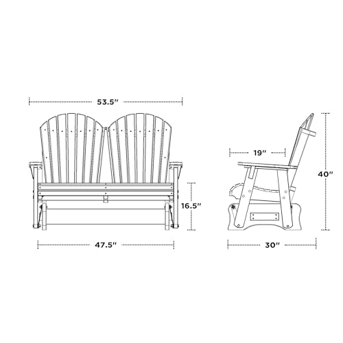 Wildridge Heritage Double Glider Outdoor Furniture Tudor Brown/Black