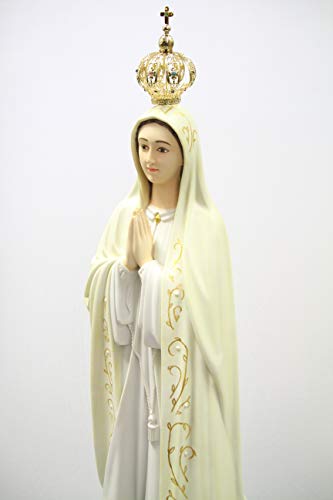 Vittoria Collection 44" Our Lady of Fatima Statue Sculpture White