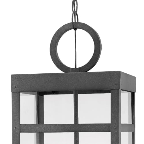 Hinkley Porter Medium Outdoor Pendant 4-Light Aluminum Clear Glass Aged Zinc